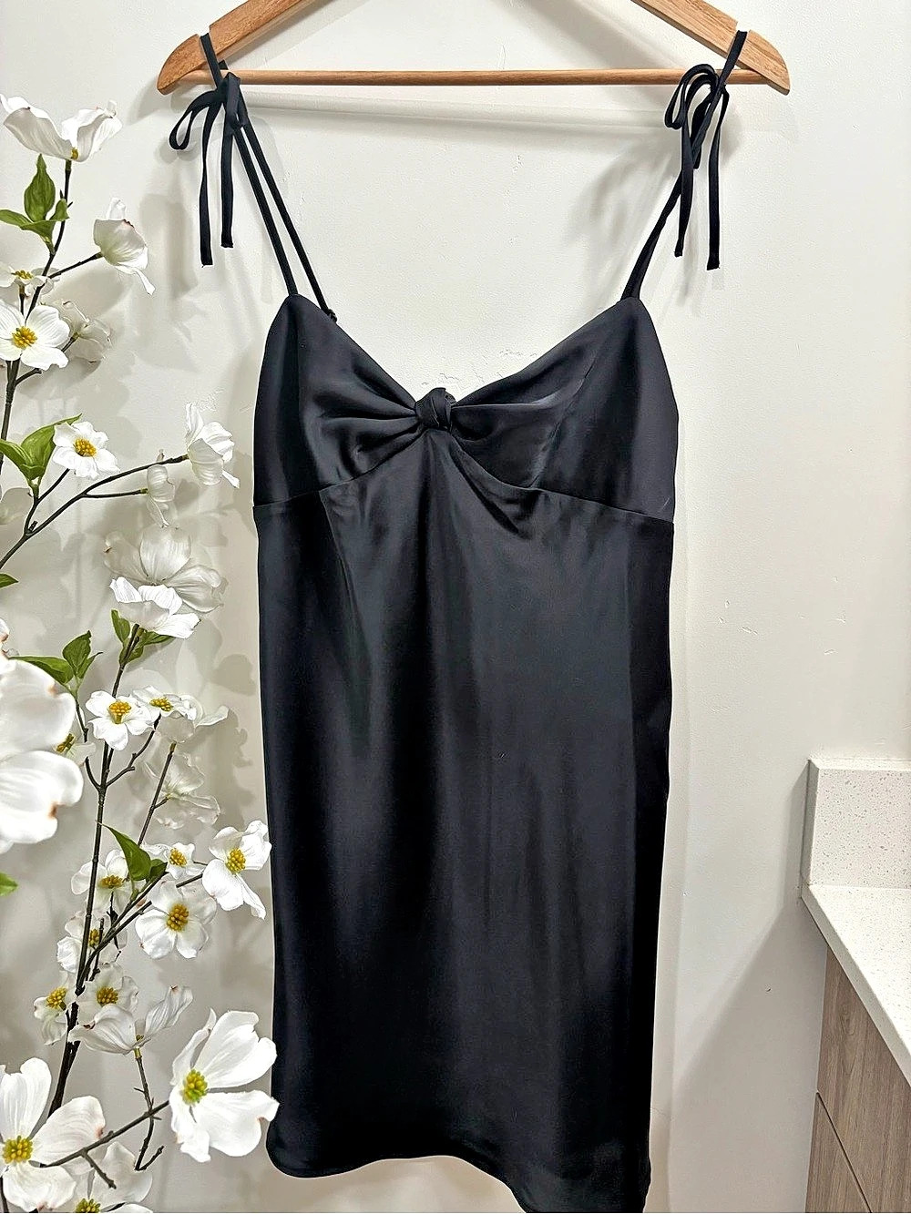 Knot Front Slip Mini Dress